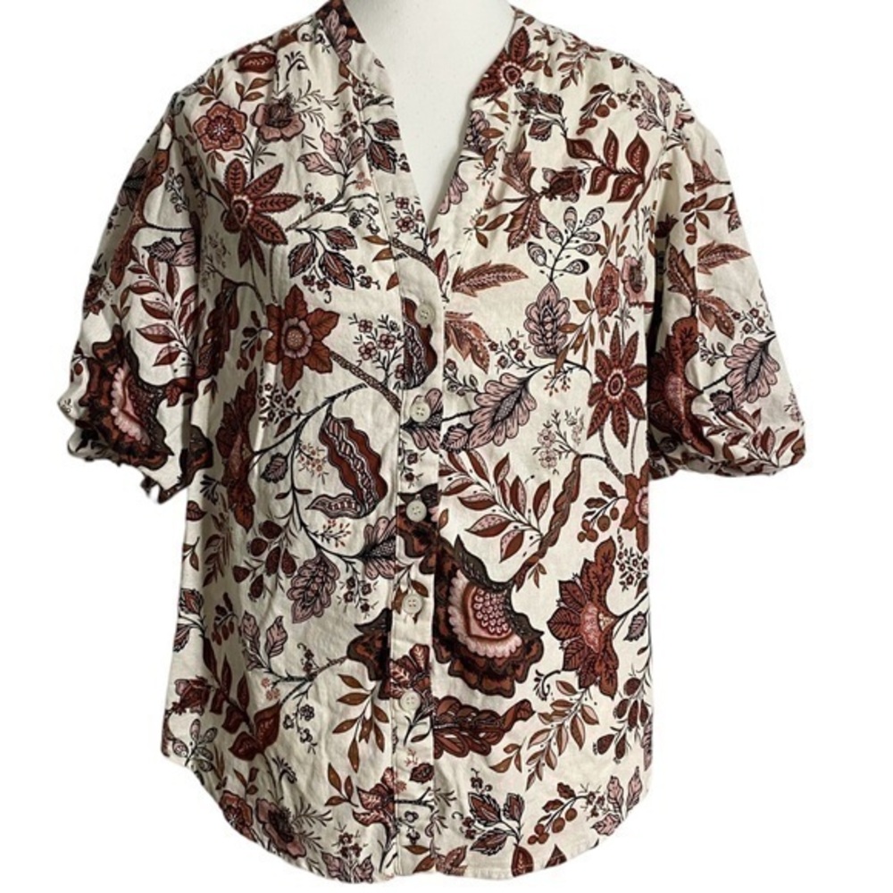 Joie Button Up Floral Print Shirt